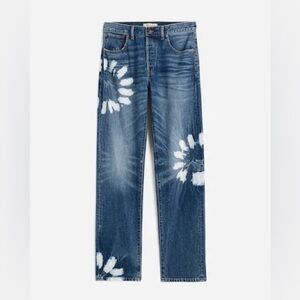 Madewell The Dean Easy Straight Jean in Shibori dye Size 32